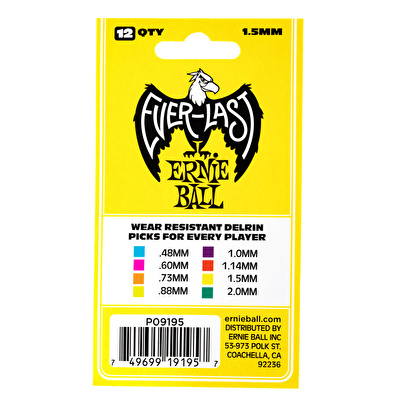 ERNIE BALL P09195 Everlast  Sarı 1.5 mm 12'li Paket Pena